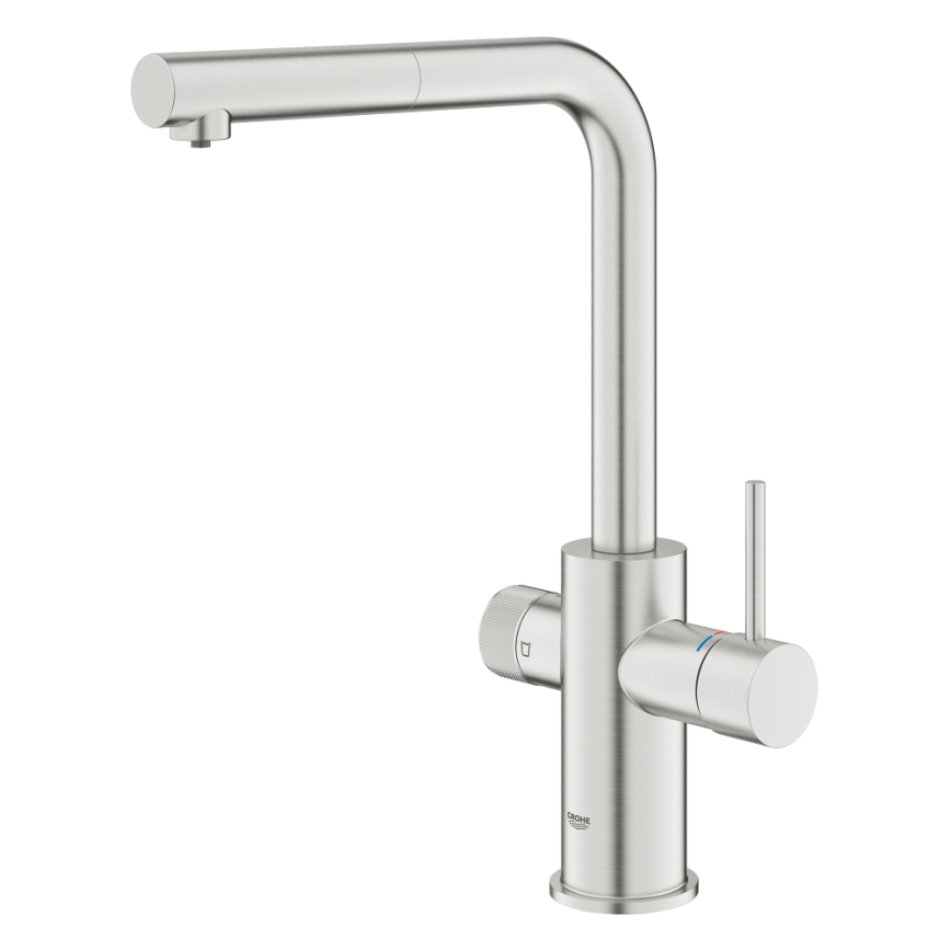 GROHE 30601DC0 - Keukenkraan BLUE PURE met uittrekbare uitloop, roestvrij staal