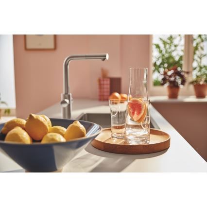 GROHE 30601DC0 - Keukenkraan BLUE PURE met uittrekbare uitloop, RVS
