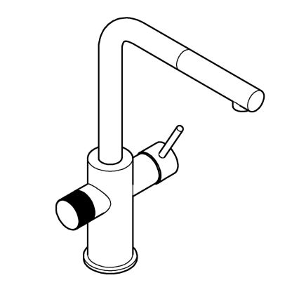 GROHE 30601DC0 - Keukenkraan BLUE PURE met uittrekbare uitloop van roestvrij staal