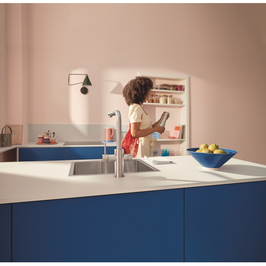 GROHE 30601DC0 - Keukenkraan BLUE PURE met uittrekbare uitloop van roestvrij staal