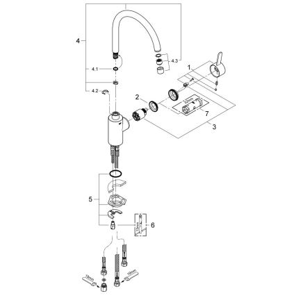 GROHE 31180000 - Keukenkraan EUROSMART COSMOPOLITAN, glanzend chroom
