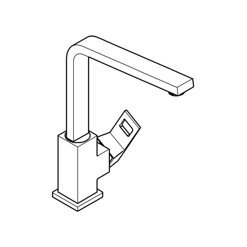 GROHE 31255000 - Keukenkraan EUROCUBE, glanzend chroom