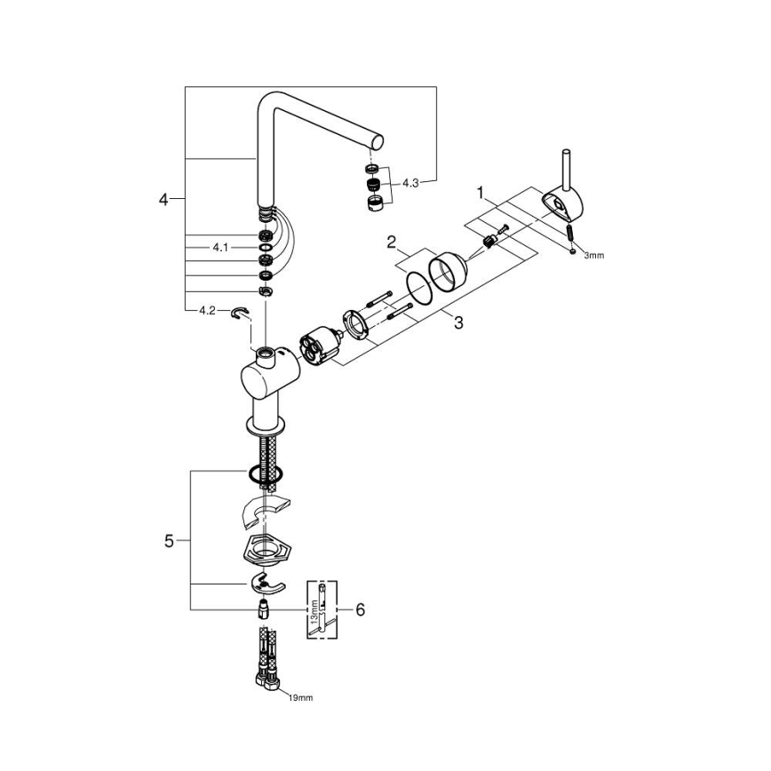 GROHE 31375000 - Keukenkraan A 360 mm glanzend chroom