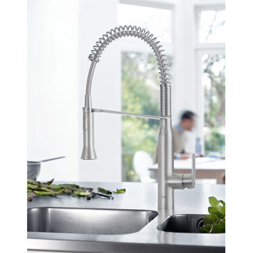 GROHE 31379DC0 - RVS keukenkraan K7