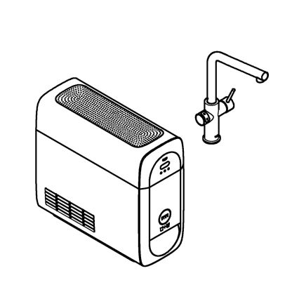 GROHE 31454001 - Keukenkraan BLUE HOME L-uitloop glanzend chroom