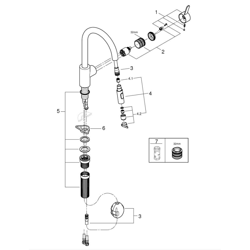 GROHE 31484001 - Keukenkraan GET glanzend chroom