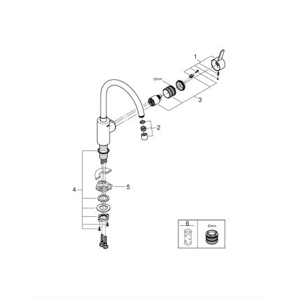 GROHE 31494001 - Keukenkraan GET glanzend chroom