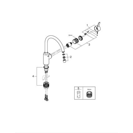 GROHE 31494001 - Keukenkraan GET glanzend chroom