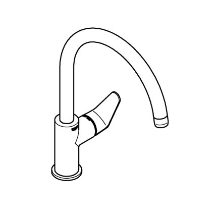 GROHE 31536001 - Keukenmengkraan BAUCURVE 332 mm glanzend chroom