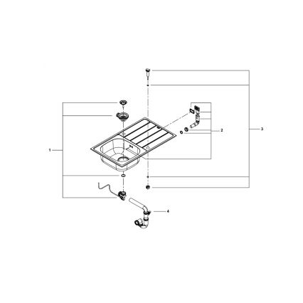 GROHE 31552SD1 - Spoelbak K200 860 x 500 mm RVS