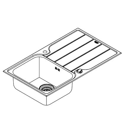 GROHE 31571SD1 - Roestvrijstalen spoelbak K500 860 × 500 mm