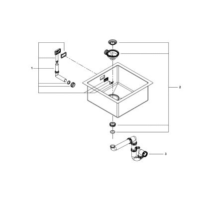 GROHE 31578SD1 - Keukenspoelbak K700 464 x 464 x 200 RVS