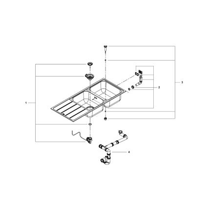 GROHE 31588SD1 - Roestvrijstalen spoelbak K500 1160 × 500 mm