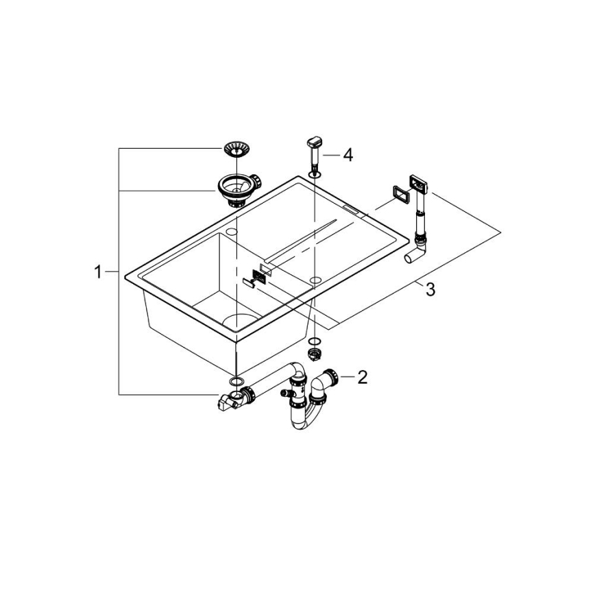 GROHE 31639AP0 - Composietspoelbak K400 780 × 500 mm zwart