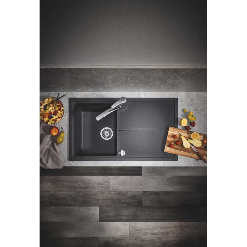 GROHE 31640AP0 - Composiet spoelbak K400 860 × 500 mm graniet/zwart
