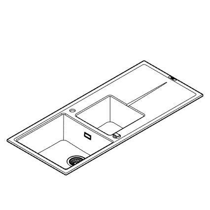 GROHE 31643AP0 - Composiet spoelbak K400 1160 × 500 mm steen/zwart