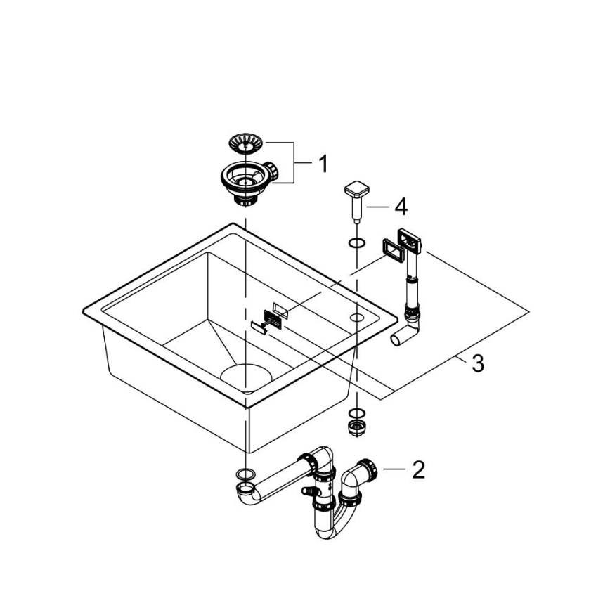 GROHE 31651AP0 - Keukenspoelbak K700 560 × 510 mm graniet/zwart