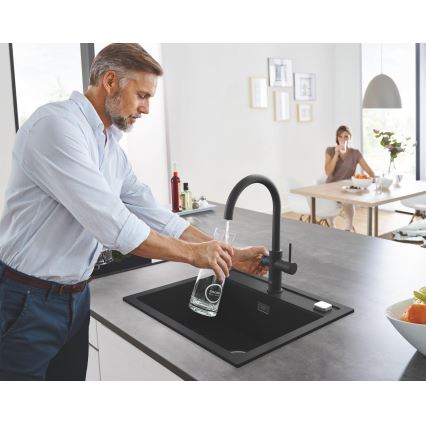 GROHE 31651AP0 - Keukenspoelbak K700 560 × 510 mm graniet/zwart
