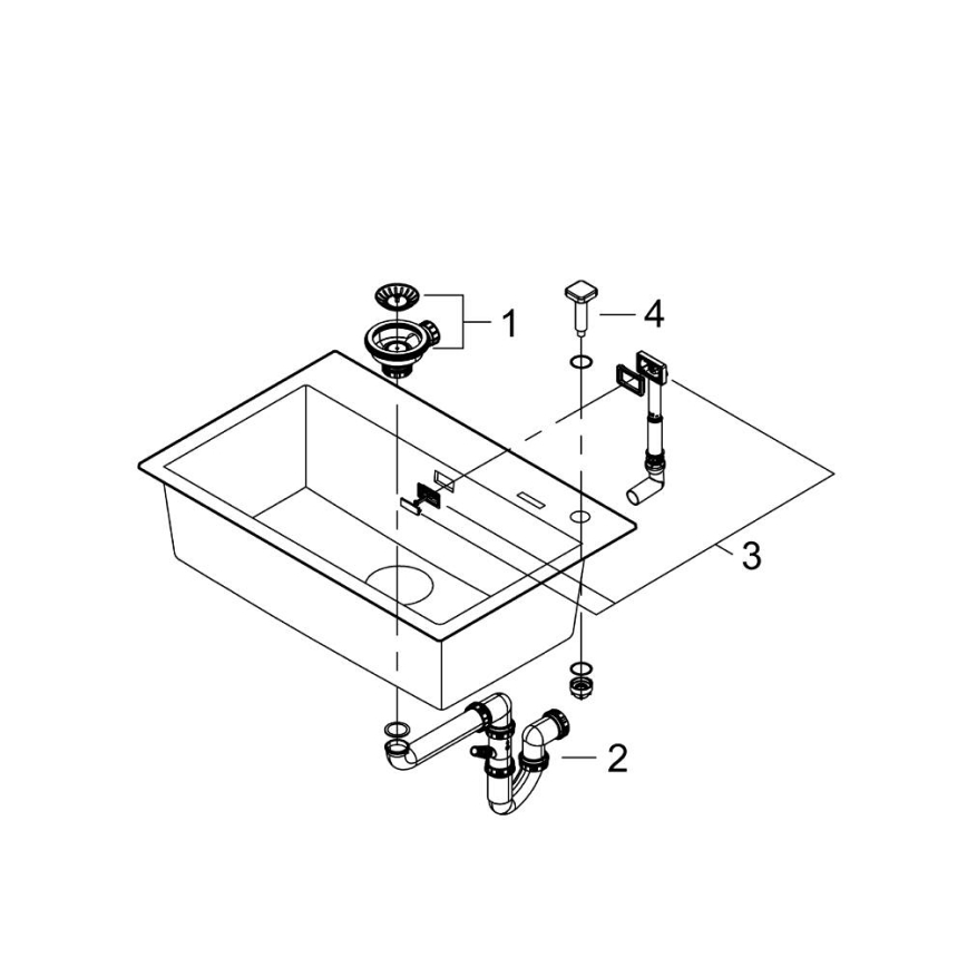 GROHE 31652AP0 - Composiet spoelbak K700 780 × 510 mm zwart