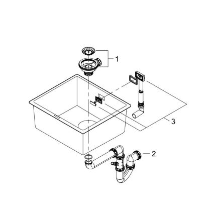 GROHE 31653AP0 - Composiet spoelbak K700U 457 × 406 mm zwart