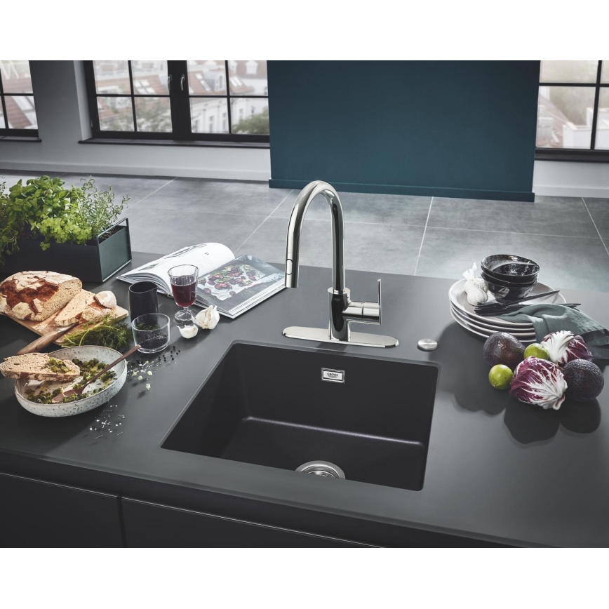 GROHE 31654AP0 - Composiet spoelbak K700U 533 × 457 mm zwart