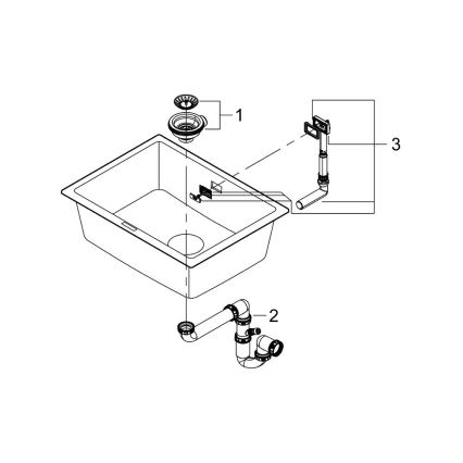GROHE 31655AP0 - Composiet spoelbak K700U 610 × 460 mm, zwart