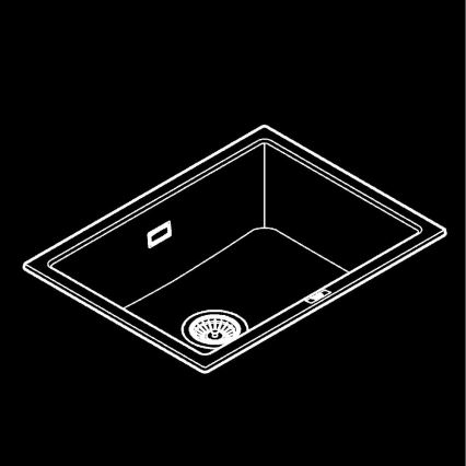GROHE 31655AP0 - Composiet spoelbak K700U 610 × 460 mm, zwart