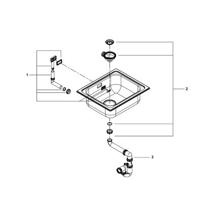 GROHE 31719SD0 - Keukenspoelbak K200 533 × 457 mm, roestvrij staal