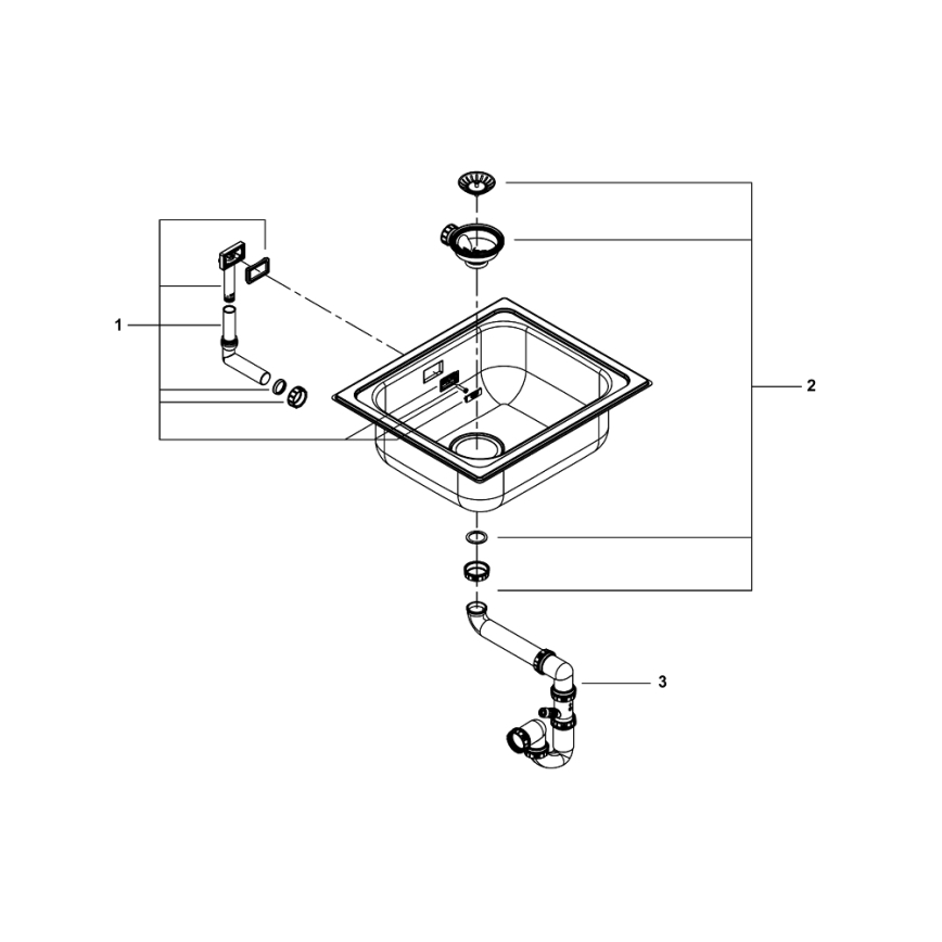 GROHE 31719SD0 - Keukenspoelbak K200 533 × 457 mm, roestvrij staal