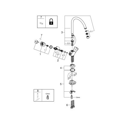 GROHE 31831001 - Keukenmengkraan COSTA L, glanzend chroom