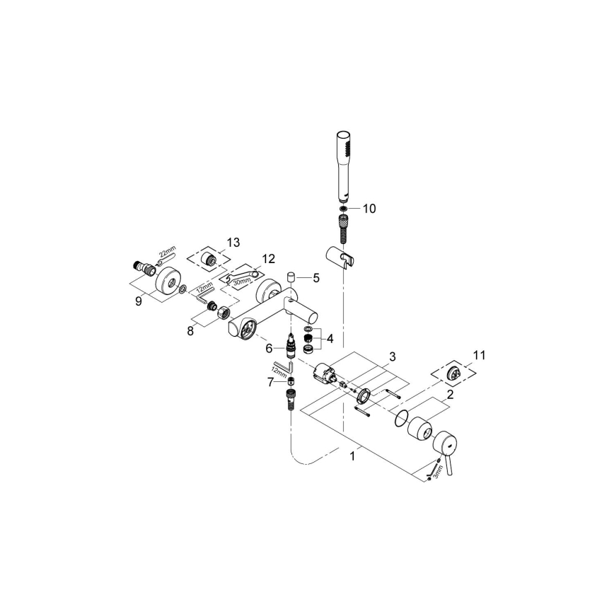 GROHE 32212001 - Badkraanset met mengkraan CONCETTO glanzend chroom