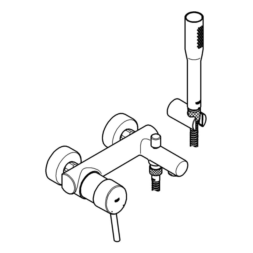 GROHE 32212001 - Badkraanset met mengkraan CONCETTO glanzend chroom
