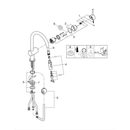 GROHE 32321GN2 - EUROCUBE keukenkraan, goudkleurig