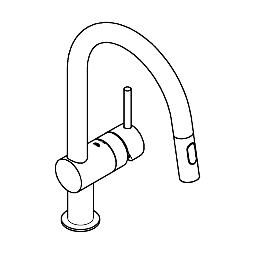 GROHE 32321GN2 - EUROCUBE keukenkraan, goudkleurig
