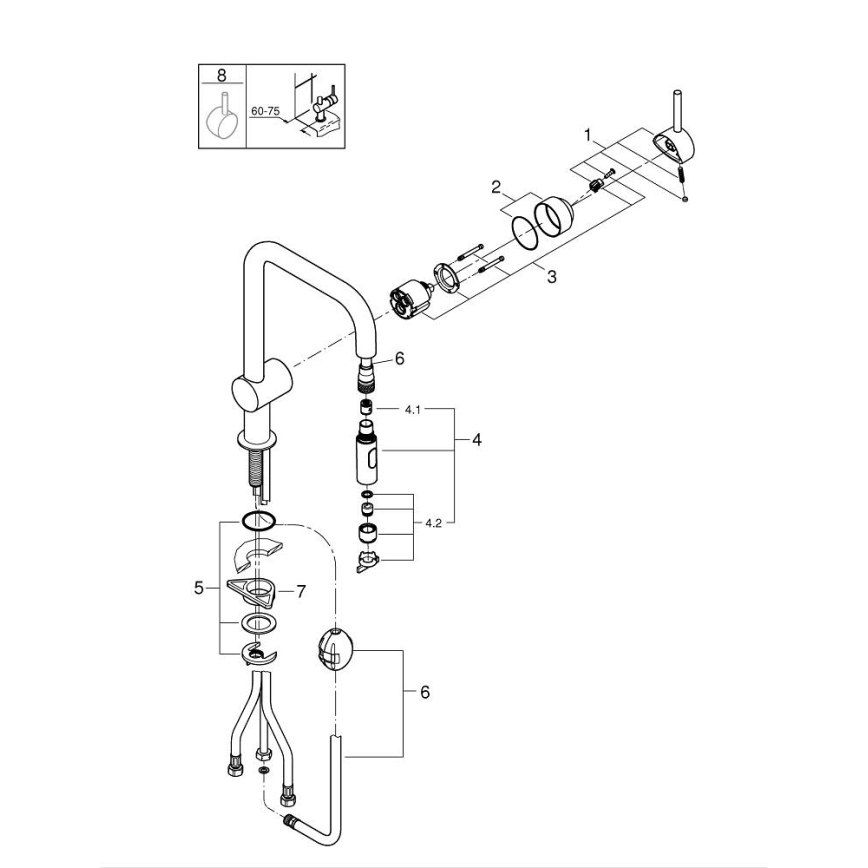 GROHE 32322DC2 - Keukenkraan A, roestvrij staal