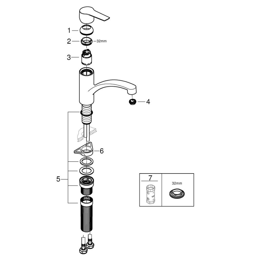 GROHE 324412432 - Keukenkraan START 184 mm zwart