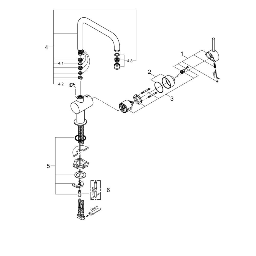 GROHE 32488000 - Keukenkraan A glanzend chroom