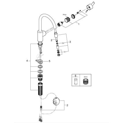 GROHE 32671002 - Keukenkraan FEEL glanzend chroom