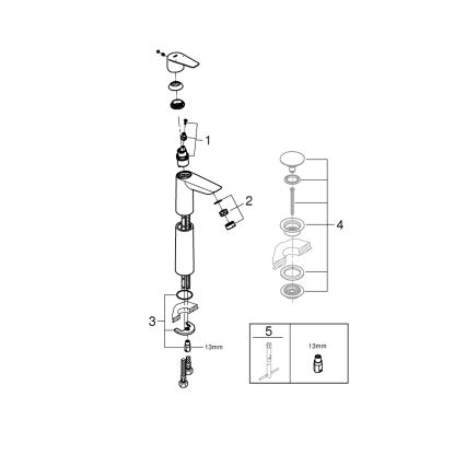 GROHE 32860001 - Wastafelkraan BAUEDGE 304 mm glanzend chroom