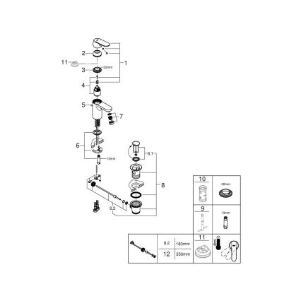 GROHE 32883000 - Wastafelkraan GET maat S glanzend chroom