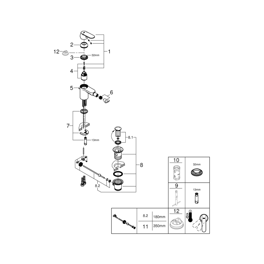 GROHE 32885000 - Bidetmengkraan GET DN 15 glanzend chroom