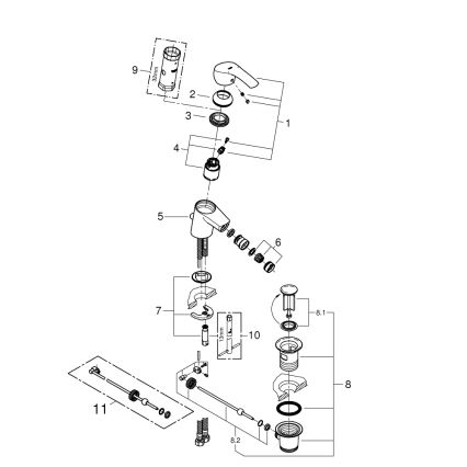 GROHE 32929002 - Bidetkraan EUROSMART maat S, glanzend chroom