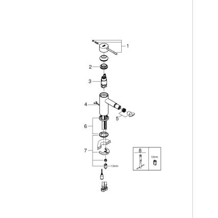 GROHE 32934001 - Bidetmengkraan ESSENCE DN 15 glanzend chroom