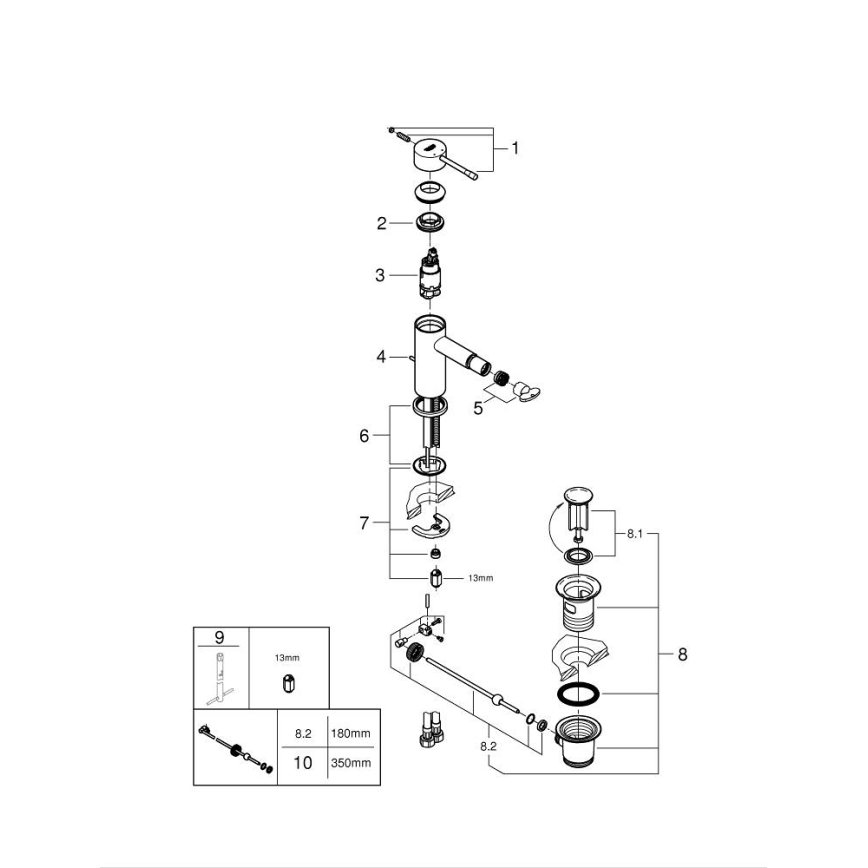 GROHE 32935DC1 - ESSENCE bidetmengkraan (RVS)
