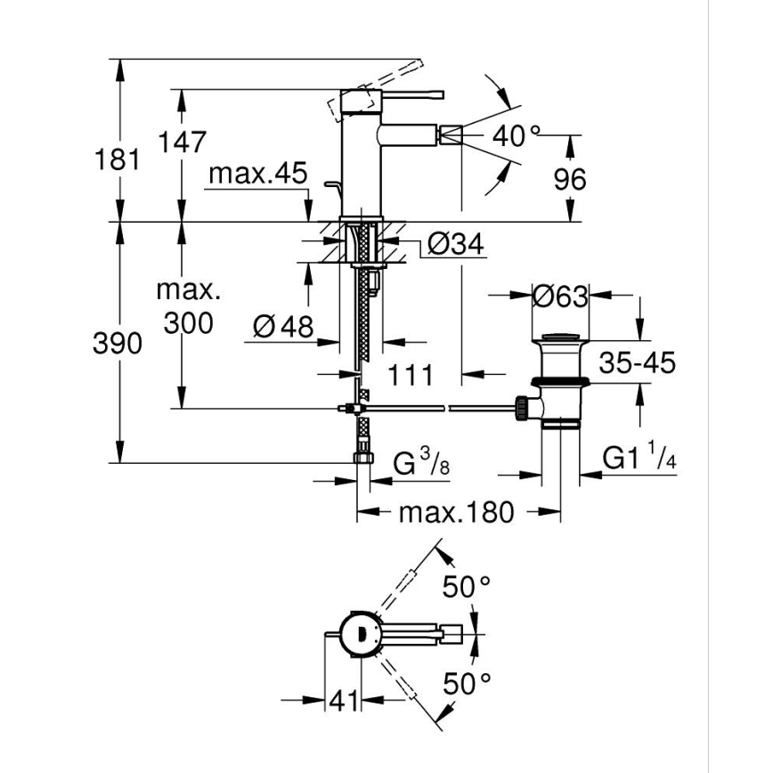 GROHE 32935DC1 - ESSENCE bidetmengkraan (RVS)