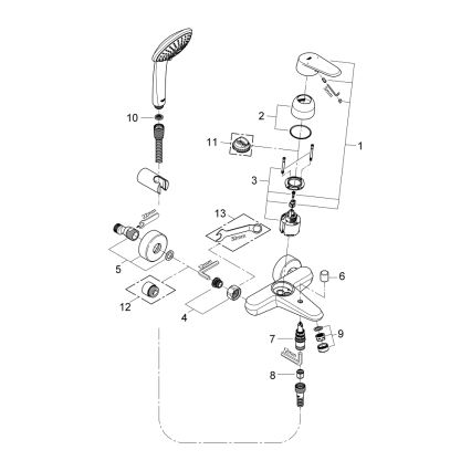 GROHE 33395002 - Badkraanset met mengkraan EURODISC COSMOPOLITAN glanzend chroom