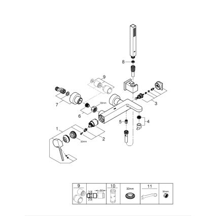 GROHE 33547003 - Badset met mengkraan PLUS glanzend chroom