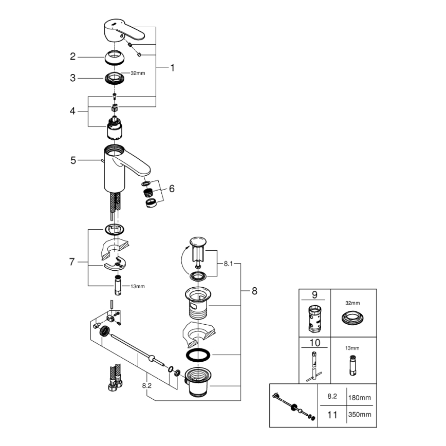 GROHE 3355220E - Wastafelmengkraan EUROSTYLE COSMOPOLITAN glanzend chroom
