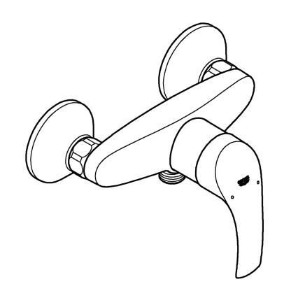 GROHE 33555002 - Douchekraan EUROSMART DN 15 glanzend chroom