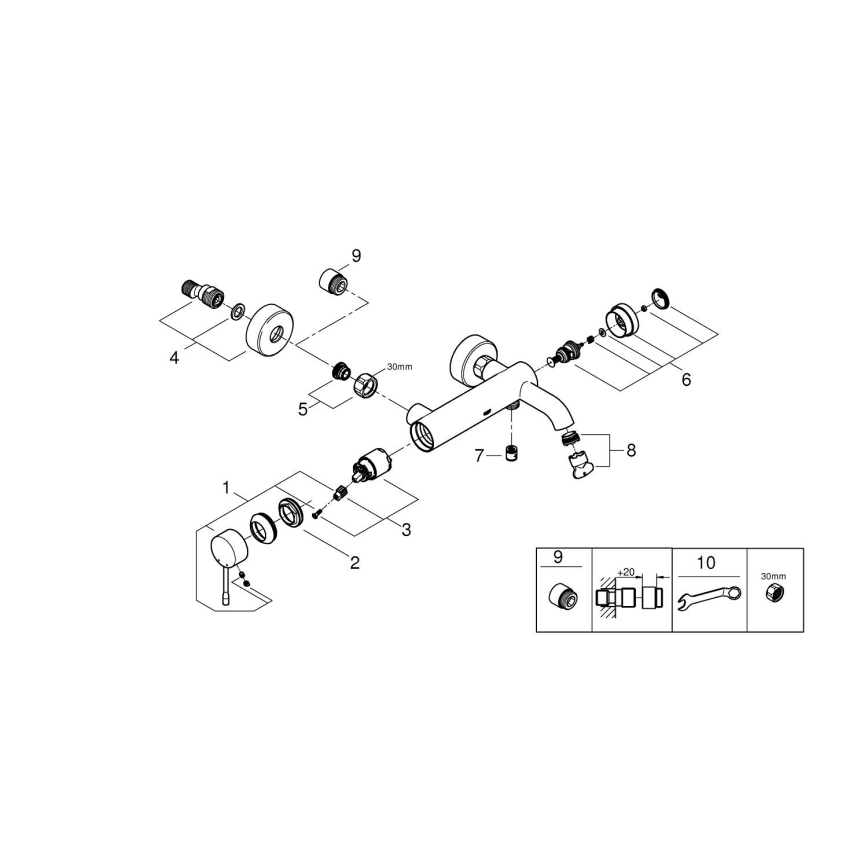 GROHE 33624GN1 - Badmengkraan ESSENCE 193 mm geborsteld goud